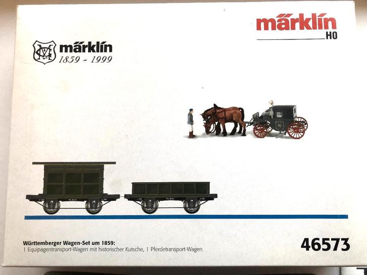 Märklin H0 46573, set van twee wagons 'Württemberger 1859', Hobby en Vrije tijd, Modeltreinen | H0, Zo goed als nieuw, Wagon, Wisselstroom