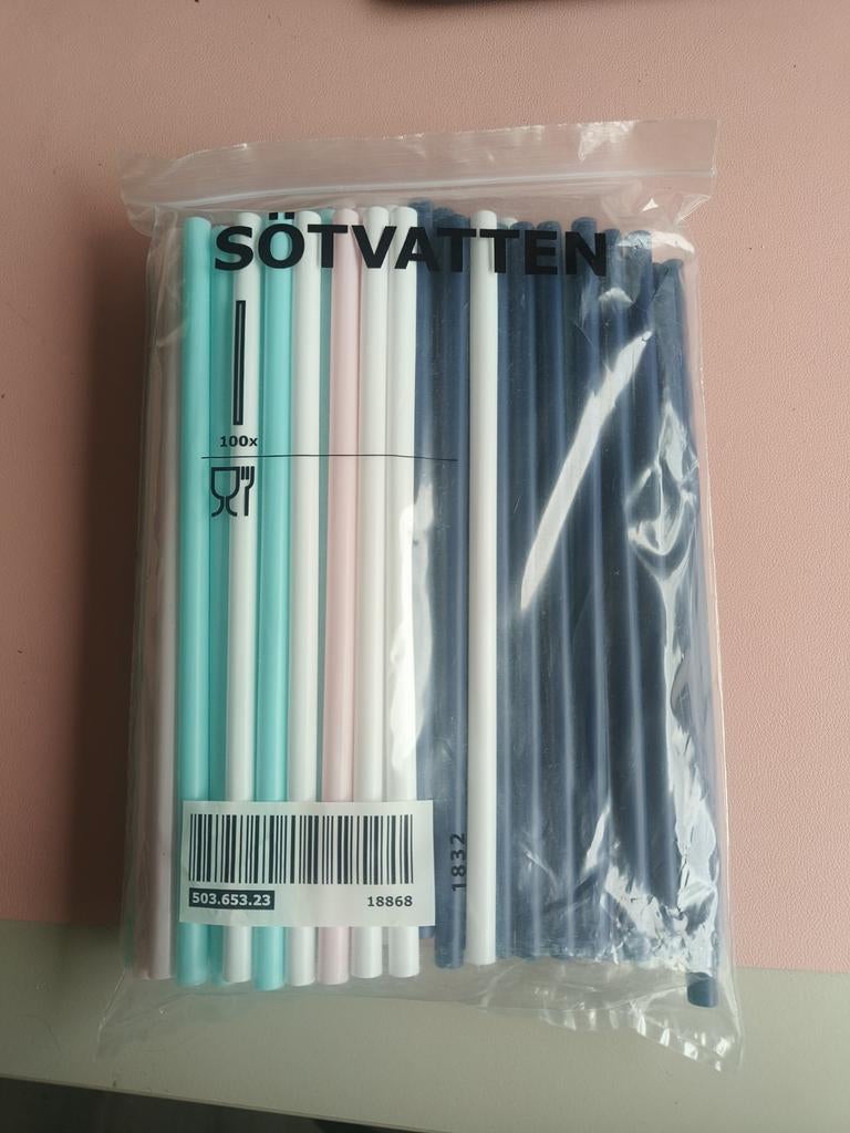 Dikke plastic rietjes voor smoothies/yoghurt, ongebruikt, Overige typen, IKEA, Kunststof, Nieuw