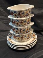 Set van 4 Villeroy & Boch Troubadour soepkommen met schotel, Ophalen, Gebruikt, Kom(men), Overige stijlen