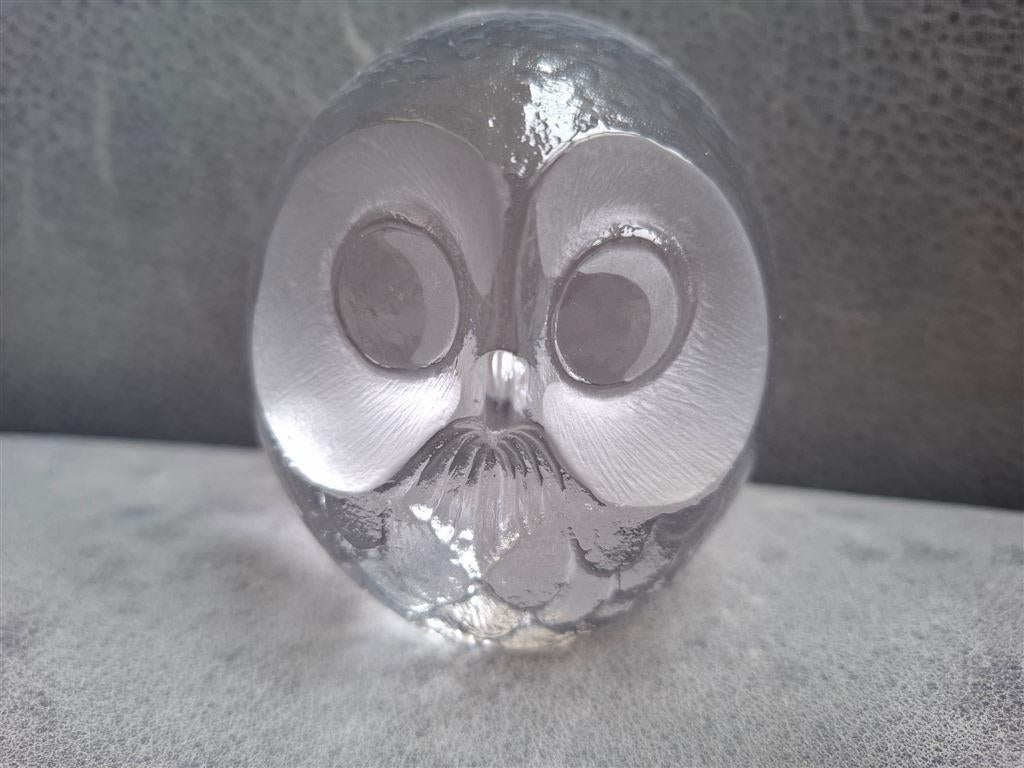 Uil Mats Jonasson, sticker Maleras, Kristal, gesigneerd, Antiek en Kunst, Ophalen of Verzenden