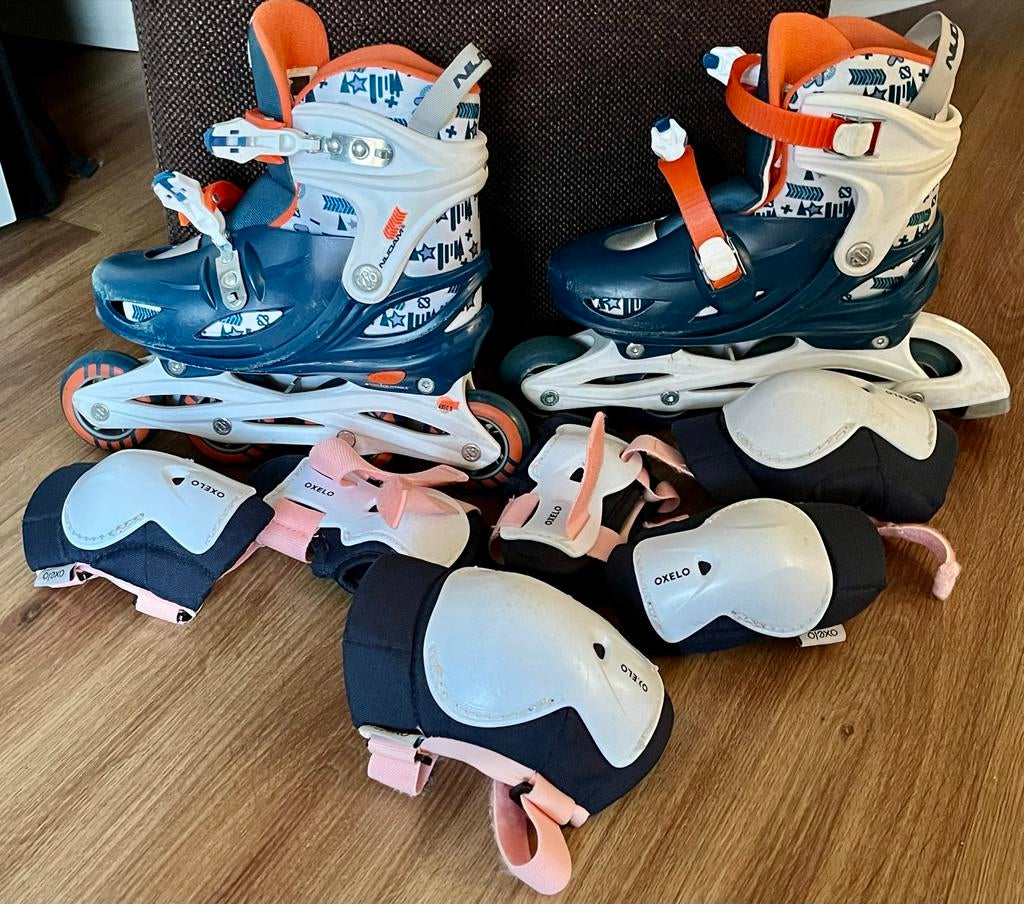 Nijdam Inline Skates verstelbaar (maat 33-36) + beschermers, Overige merken, Kinderen, Ophalen of Verzenden, Inline skates 4 wielen