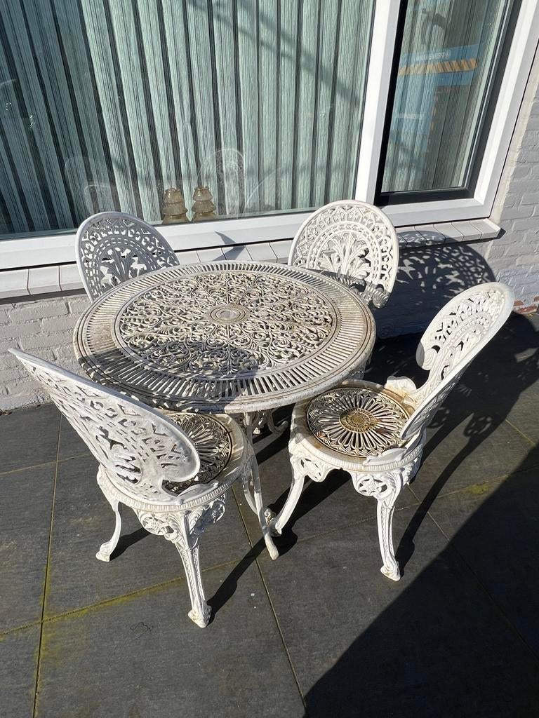 Zware bistro tuinset, Ophalen, Zo goed als nieuw, Overige materialen, 2 zitplaatsen