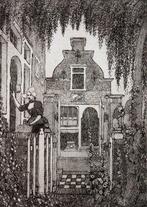 W.O.J. Nieuwenkamp ets 'Aan de voordeur' Edam 1914, Ophalen of Verzenden