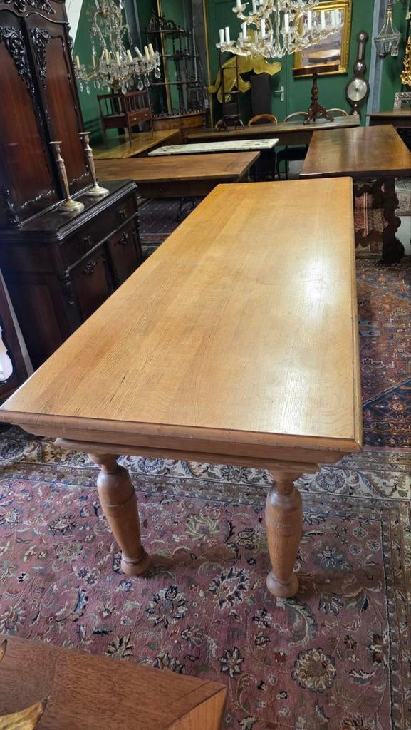 Antieke Frans eiken boeren eetkamertafel 260 cm, Ophalen of Verzenden