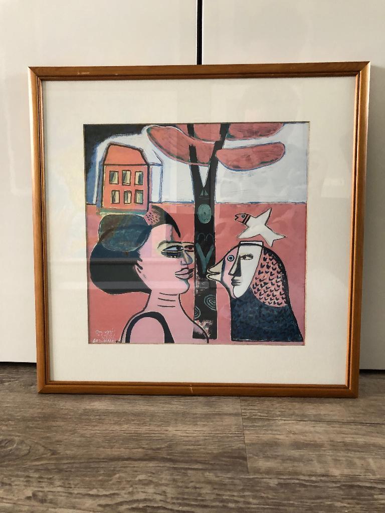 Ingelijste prent Corneille Hommage a Eduard Munch, Ophalen of Verzenden