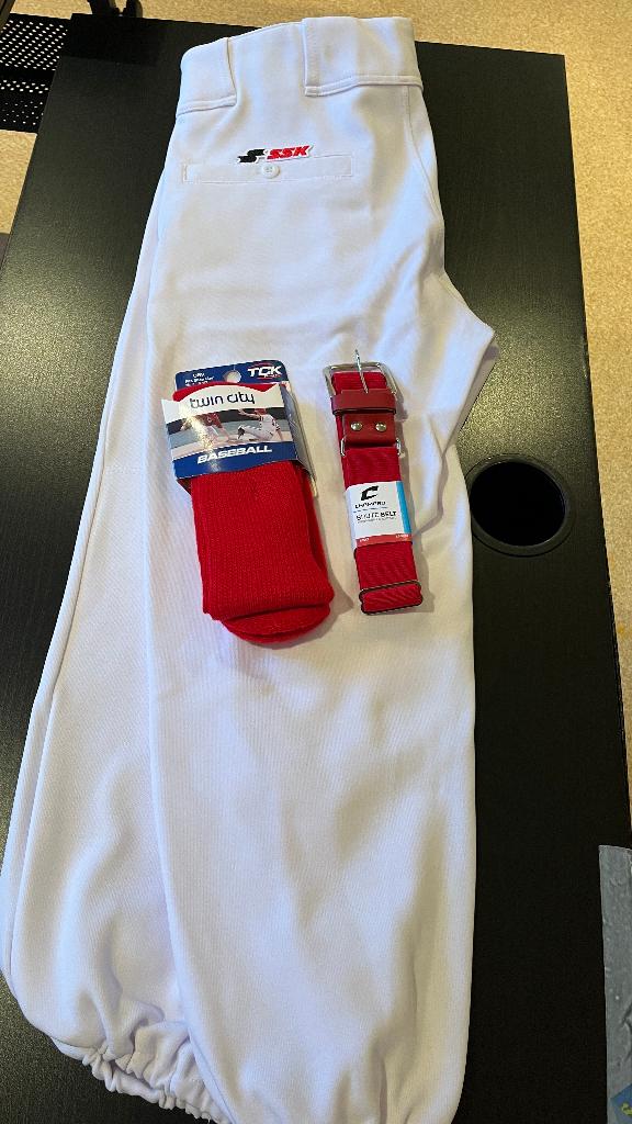 Honkbalbroek Wit, merk SSK met sokken en riem, Sport en Fitness, Honkbal en Softbal, Ophalen of Verzenden, Nieuw, Honkbal, Kleding
