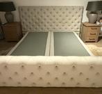 Boxspring bed met hoofdbord en voetbord - 210x200 cm, Gebruikt, Tweepersoons, Ophalen of Verzenden, Overige maten