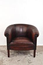 Vintage club chair lederen fauteuil stoel, Huis en Inrichting, Fauteuils, Ophalen of Verzenden, Gebruikt, Minder dan 75 cm, 75 tot 100 cm