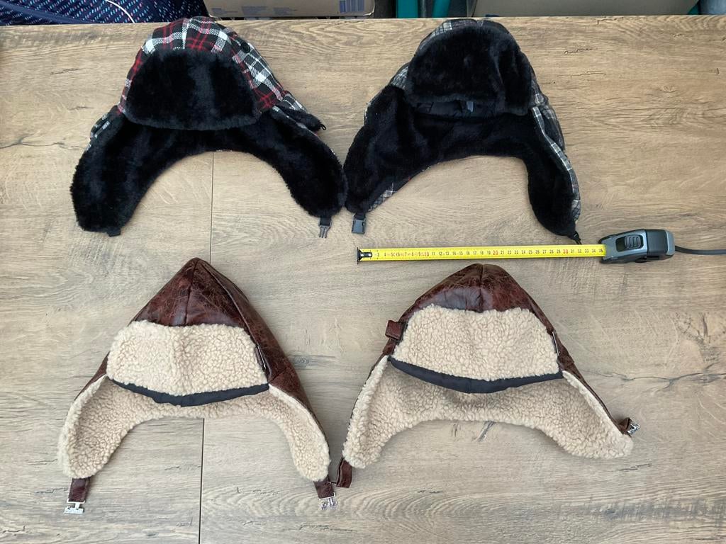 4 nieuwe vliegeniers of piloten mutsen, Ophalen, Nieuw, Handschoenen, Hoed of Pet