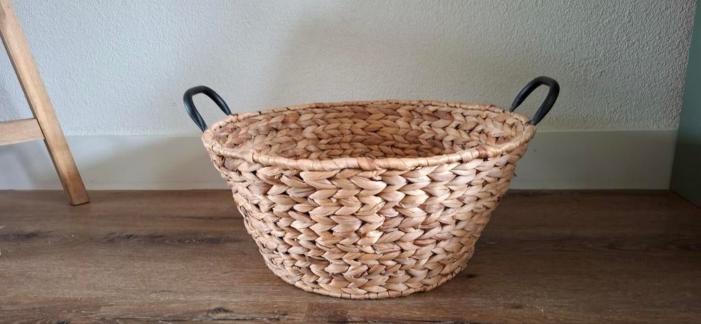 Rieten mand met handvatten, Ophalen of Verzenden