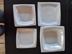 Wit servies set met borden en schalen, Ophalen, Gebruikt, Keramiek, Bord(en)