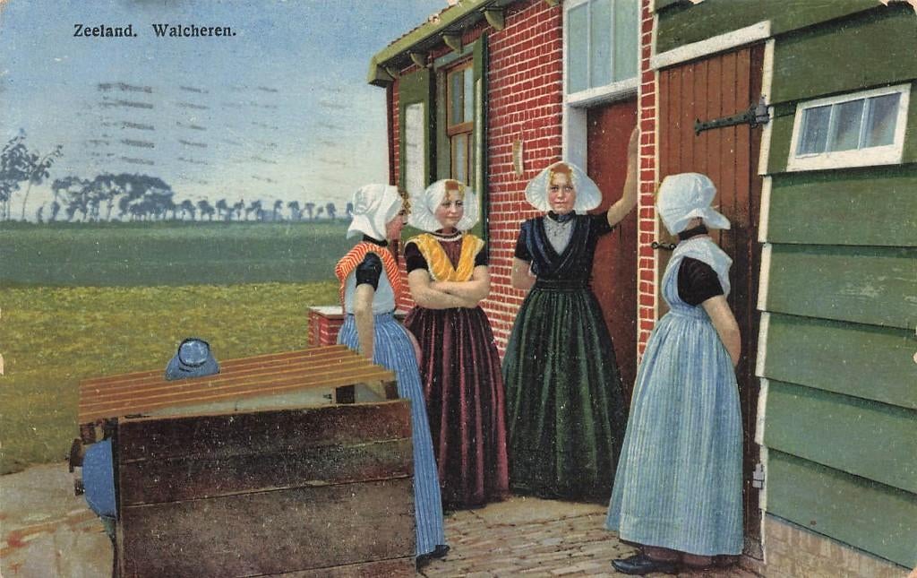 Zeeland, Walcheren, klederdracht, Ophalen of Verzenden, 1920 tot 1940, Gelopen, Zeeland