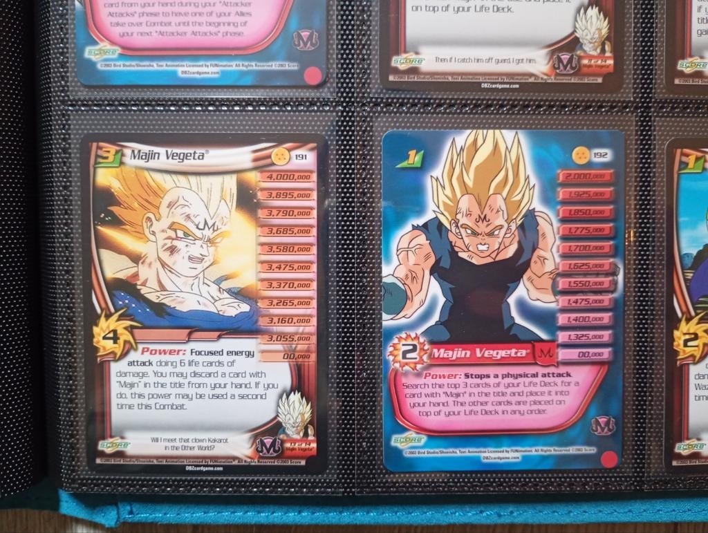 Dragonball Z Score Buu Saga Majin Vegeta Personality Set, Ophalen of Verzenden, Zo goed als nieuw, Meerdere kaarten, Foil