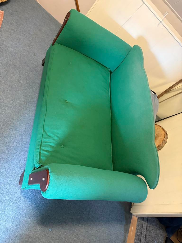 Groen bankje - 130 cm breed, Ophalen, Gebruikt, Minder dan 75 cm, Tweepersoons