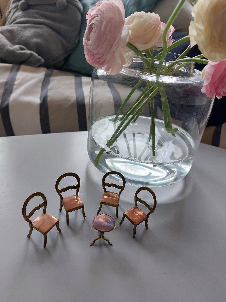 Koperen miniaturen meubeltjes, Ophalen, Zo goed als nieuw