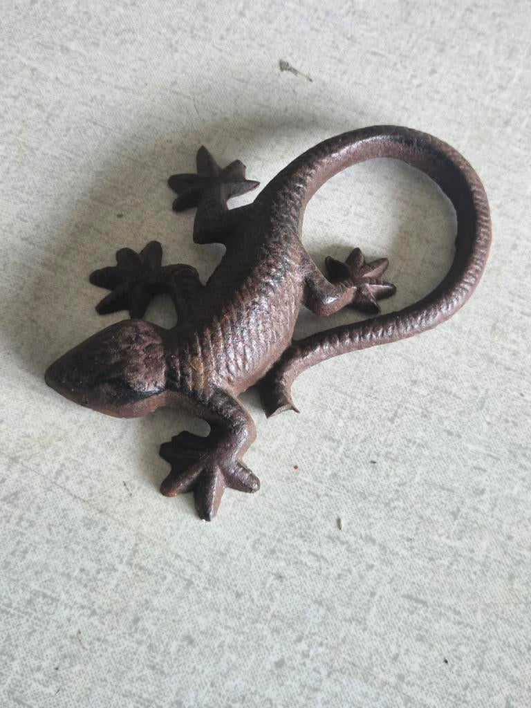 Metalen hagedis decoratie