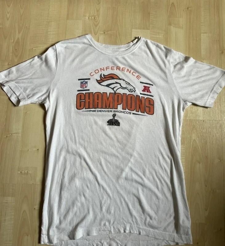 Vintage NFL Denver Broncos Championship T-Shirt, Kleding | Heren, NFL, Wit, Gedragen, Verzenden