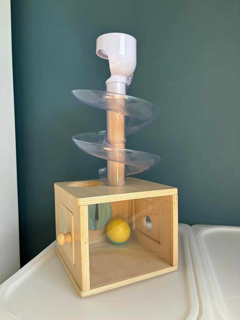 Houten ballenbaan met spiraal en bal, Ophalen of Verzenden, Gebruikt, Jongen of Meisje