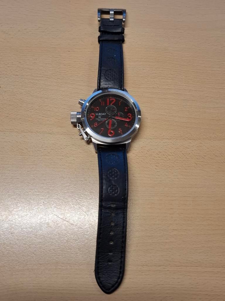 U-Boat horloge met origineel zwart leren bandje, Overige merken, Ophalen of Verzenden, Via pesciatina 751h, 55010 gragnano, Nb