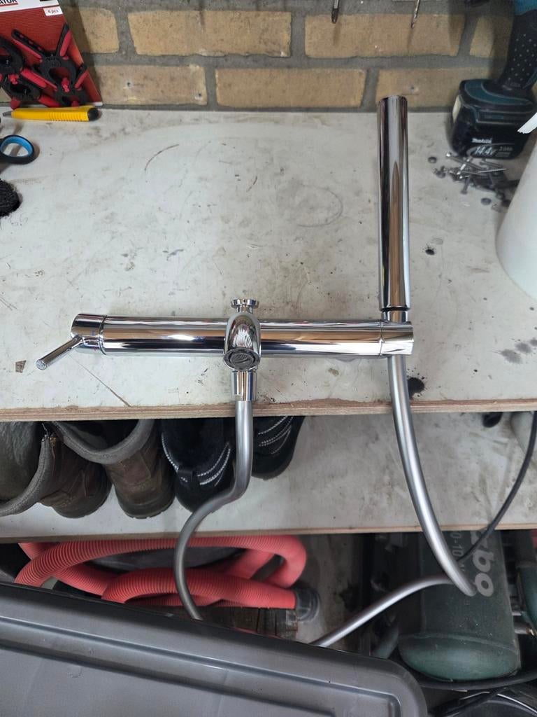 Chromen douchekraan met handdouche, Ophalen, Zo goed als nieuw, Chroom, Douche