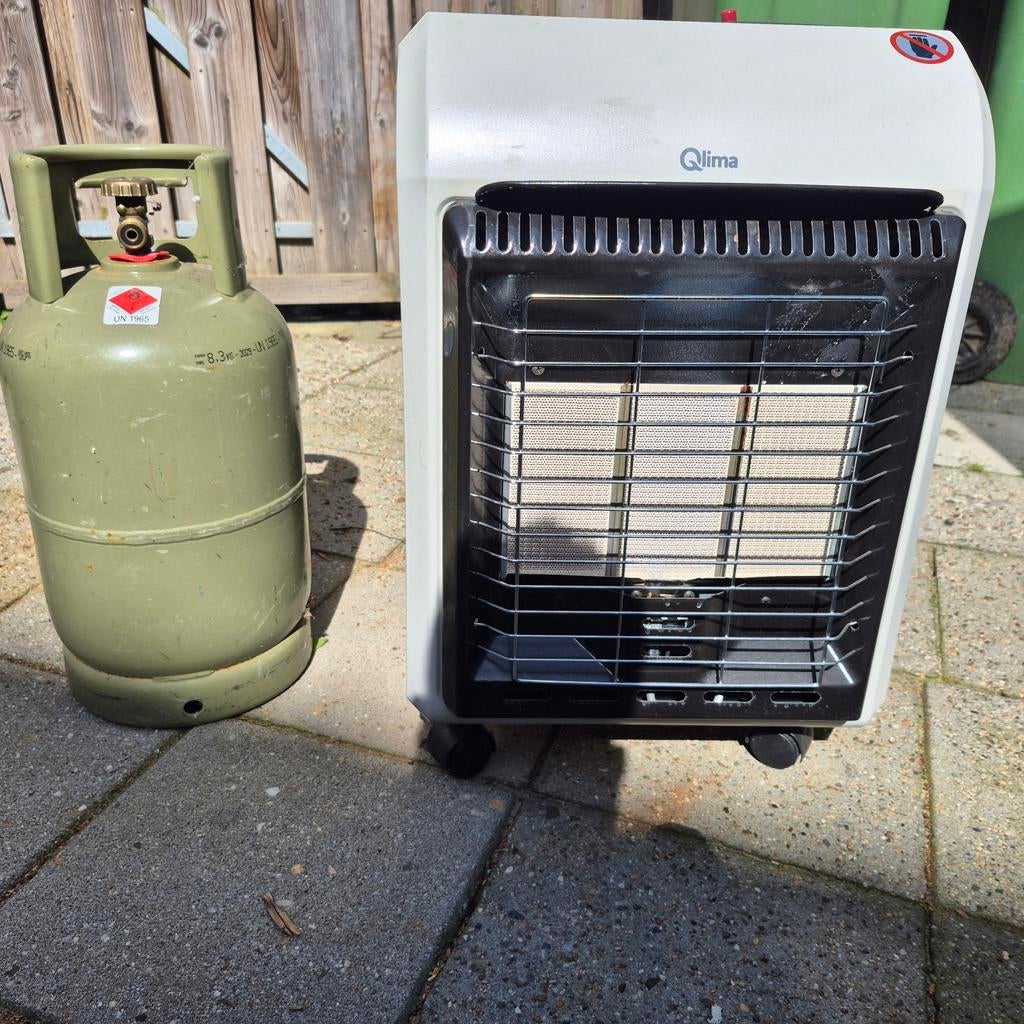Qlima Gaskachel met gasfles, Huis en Inrichting, Kachels, Ophalen, Gebruikt, Gas, Vrijstaand