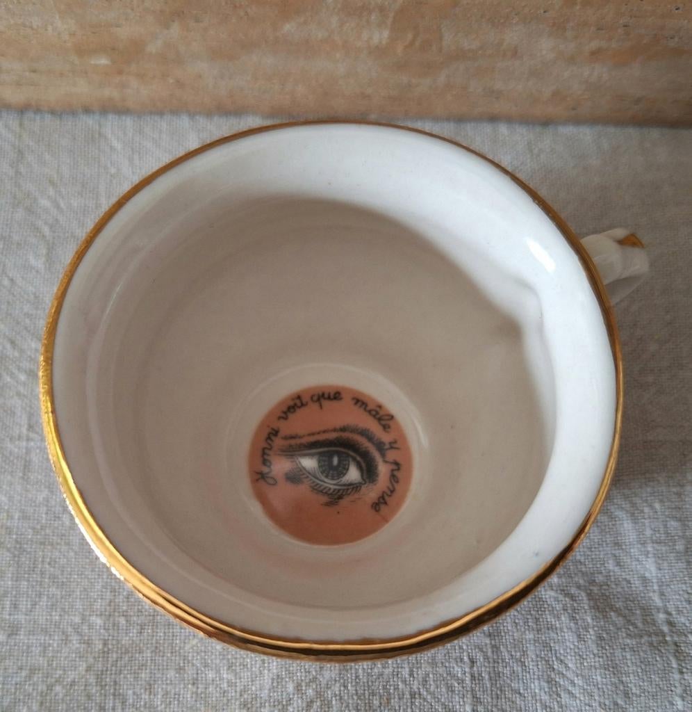Miniatuur "pot de chambre" met oog - Huwelijkssouvenir, Antiek en Kunst, Ophalen of Verzenden