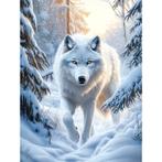 Diamond Painting witte wolf 50x40cm, Ophalen of Verzenden, Nieuw, Knutselwerk