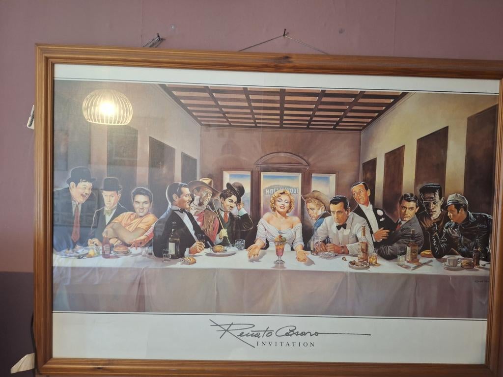 Het Laatste Avondmaal met Beroemdheden - Renato Casaro, Antiek en Kunst, Ophalen