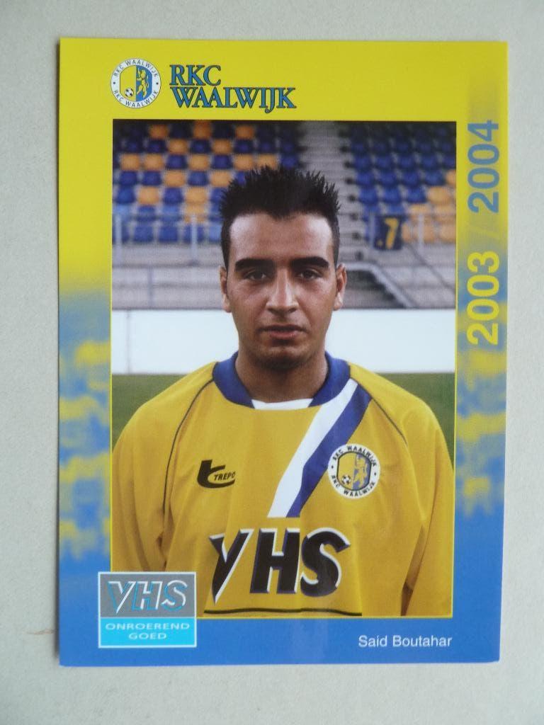 Spelerskaart. Said.Boutahar  RKC Waalwijk 2003/2004, Ophalen of Verzenden, Zo goed als nieuw, Overige binnenlandse clubs, Spelerskaart