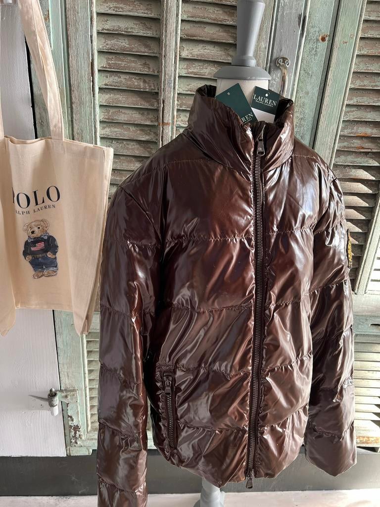 Gave RALPH LAUREN lak puffer jas size M, Kleding | Dames, Jassen | Winter, Ophalen of Verzenden, Zo goed als nieuw, Maat 38/40 (M)