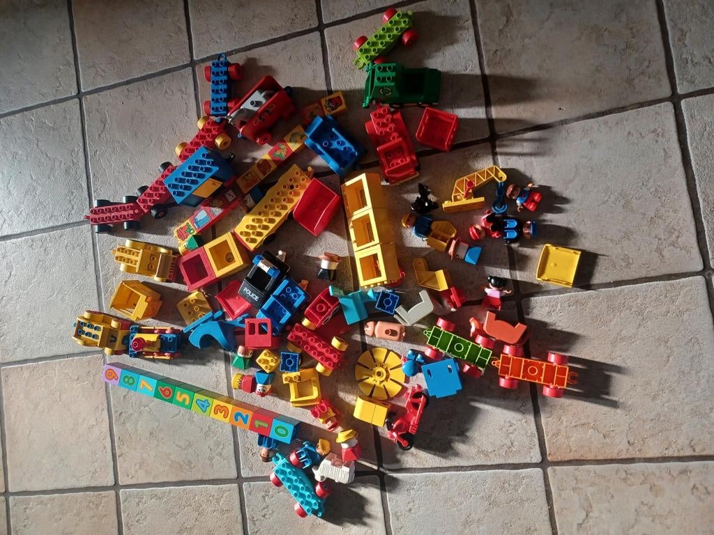 1,5 kilo diverse Duplo cijferblokken poppetjes dieren auto, Kinderen en Baby's, Speelgoed | Duplo en Lego, Ophalen, Gebruikt, Duplo