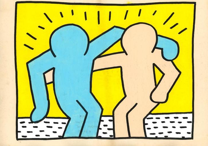 Keith Haring Artwork, Antiek en Kunst, Kunst | Schilderijen | Modern, Verzenden