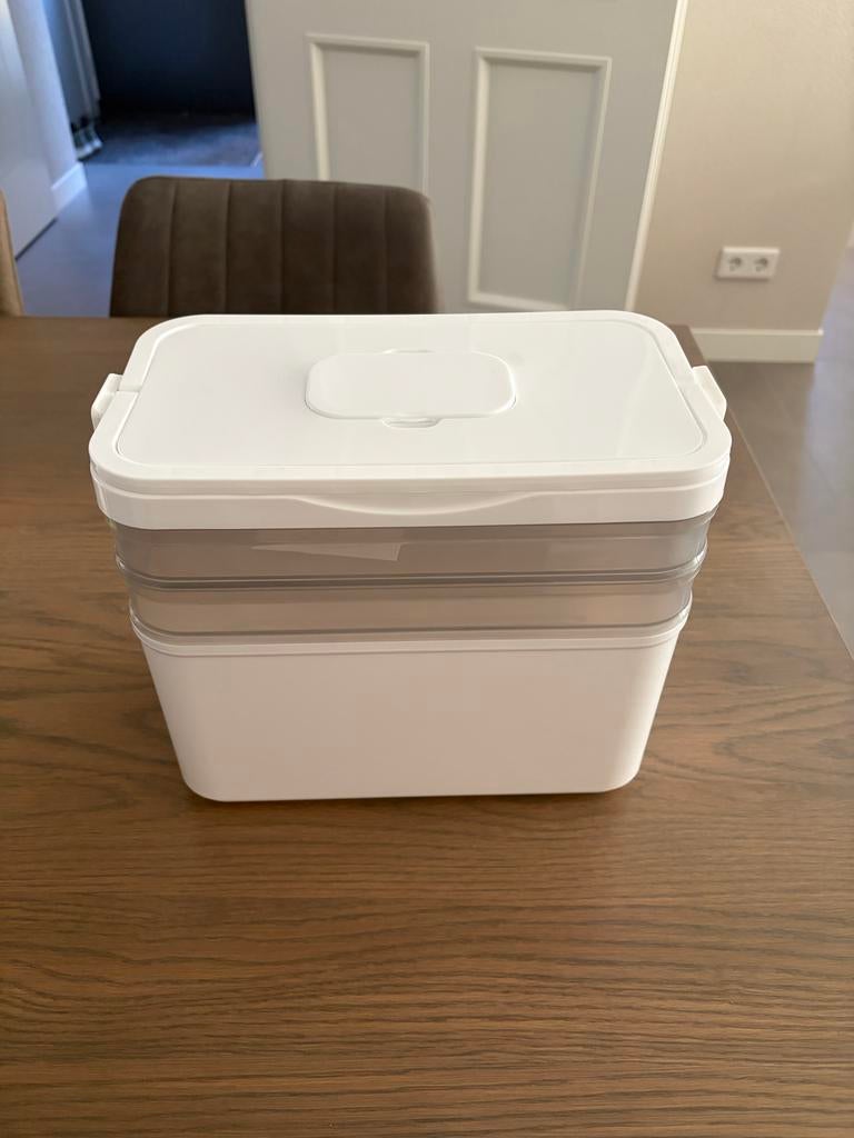 Stapelbare opbergbox met handvat en pillendoosje, Ophalen, Nieuw