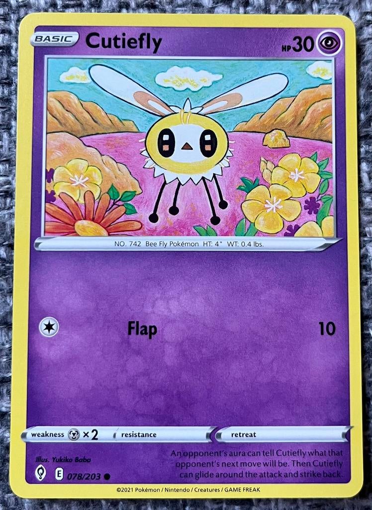 Pokémonkaart van Cutiefly (742) • Evolving Skies (078/203), Verzenden, Nieuw, Losse kaart