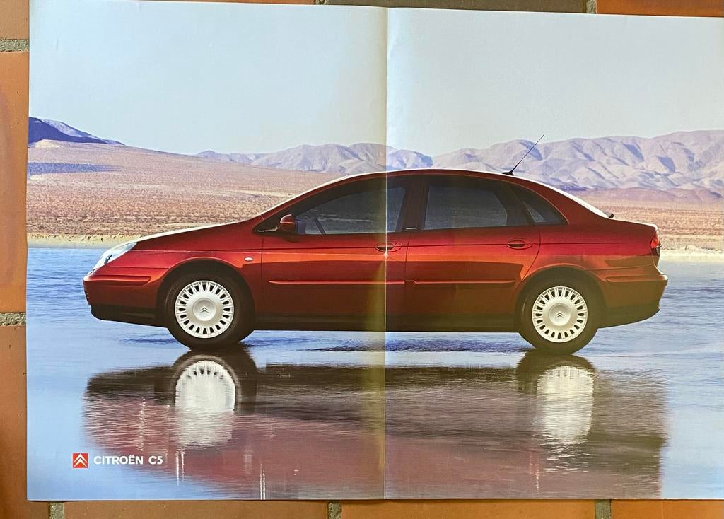 Brochure Citroën C5 - 2001 - Uitklapbaar tot poster, Verzenden, Zo goed als nieuw, Citroën