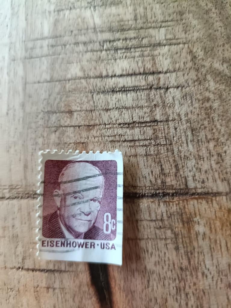 Eisenhower USA 8c postzegel - Gestempeld, Postzegels en Munten, Ophalen of Verzenden