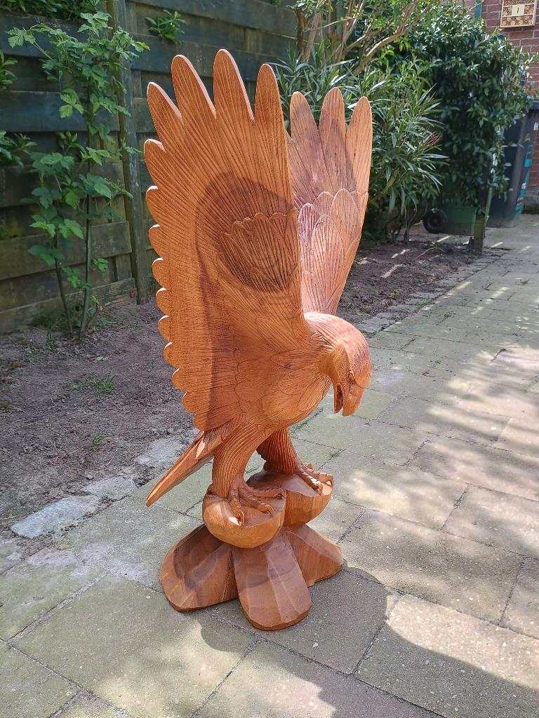 Houten Adelaar 75 cm, Ophalen, Houtsnijwerk, 50 - 100 cm, Hout
