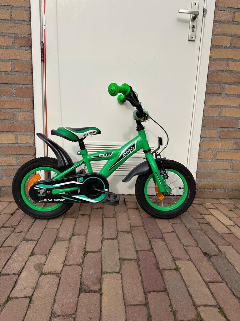 Amigo BMX Turbo crossfiets - Groen 12 inch, Fietsen en Brommers, Ophalen, Gebruikt, Staal, Minder dan 16 inch