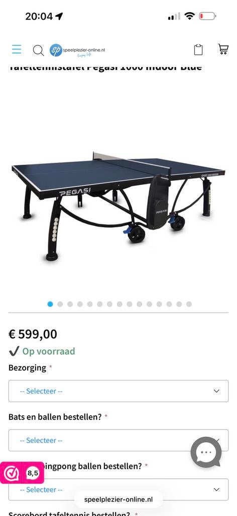 Tafeltennistafel nieuw, Sport en Fitness, Tafeltennis, Ophalen, Zo goed als nieuw