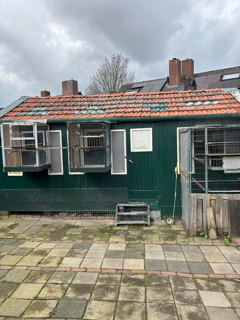 2 invliegkorven en een voorzetvoliere voor duivenhok., Ophalen of Verzenden, Aluminium, Volière