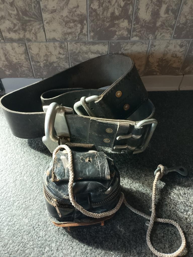 Vintage leeren  Brand weer gereedschap gordel, Ophalen of Verzenden, Gebruikt