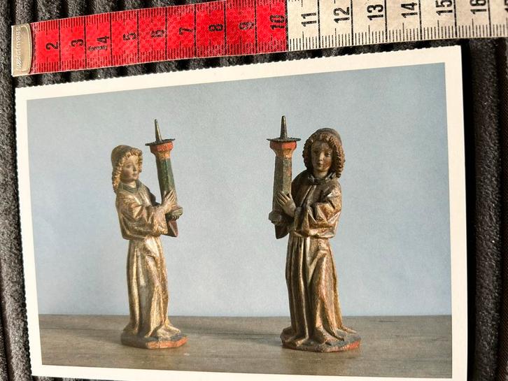 1401. Kaart 2 kandelaars Engelen, Verzamelen, Ansichtkaarten | Themakaarten, Ongelopen, Ophalen of Verzenden