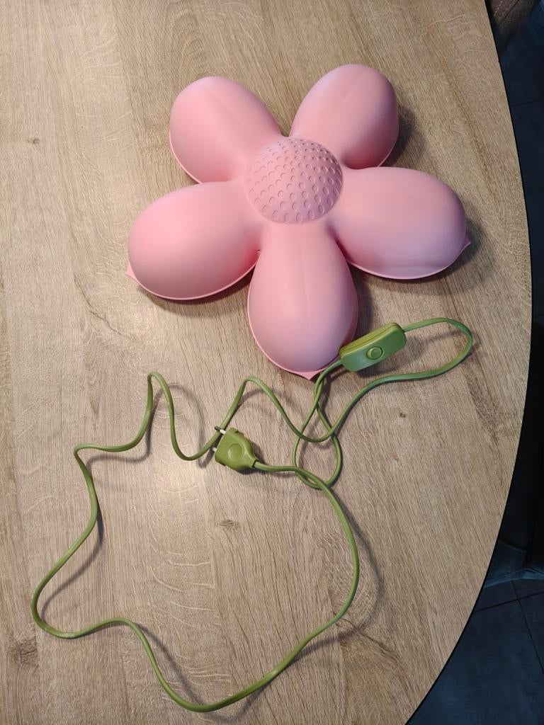 Roze bloemenlamp met schakelaar - Wandlamp/Nachtlamp, Ophalen, Gebruikt, Minder dan 30 watt, Overige typen
