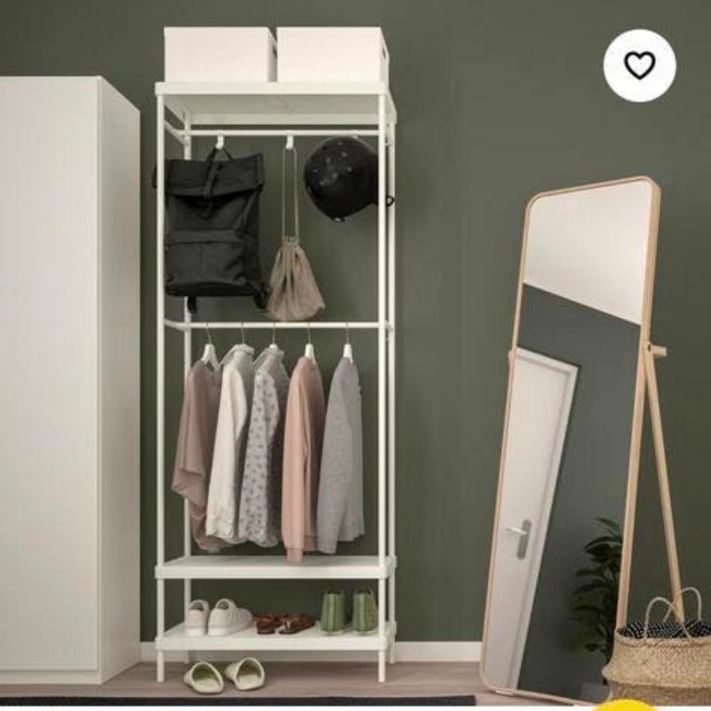 IKEA MACKAPÄR kapstok kast met schoenenopberger in het wit, Ophalen, 50 tot 100 cm, Zo goed als nieuw, 150 tot 200 cm