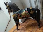 Paard carrousel hout antiek 83 cm hoog, Ophalen