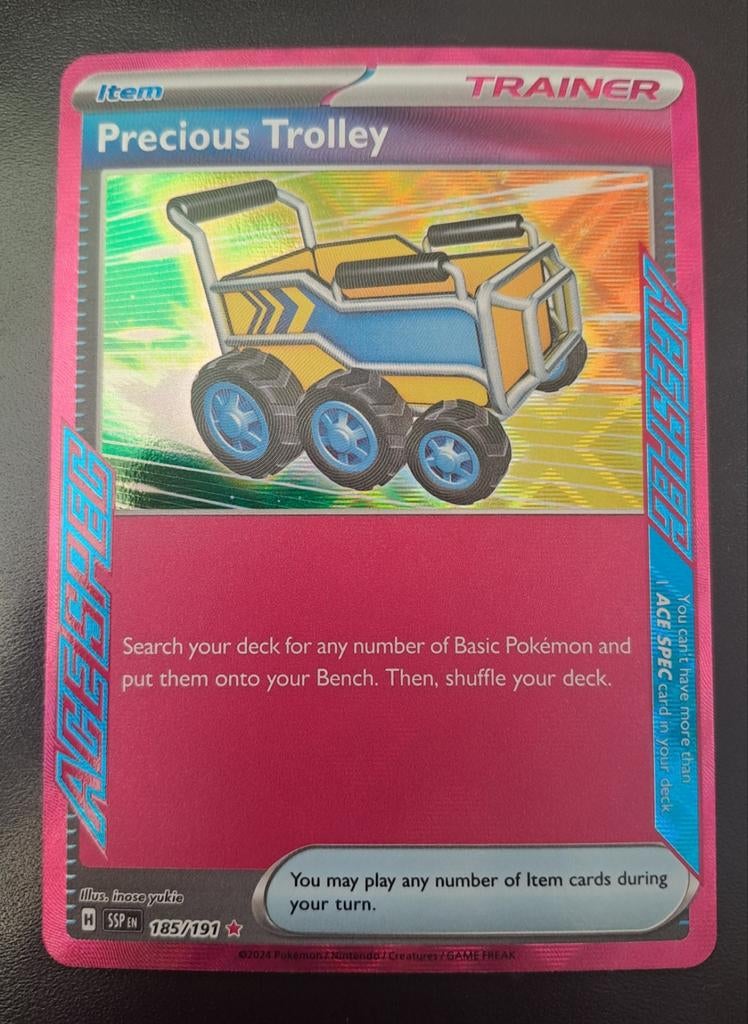 Pokémon TCG: Precious Trolley (ACE SPEC) - Nieuwstaat, Ophalen of Verzenden, Zo goed als nieuw, Losse kaart, Foil