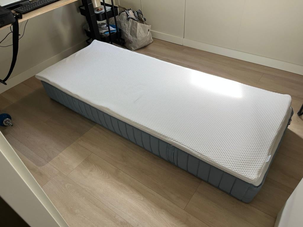 Matras + topper IKEA, Ophalen, Gebruikt, Eenpersoons, 80 cm