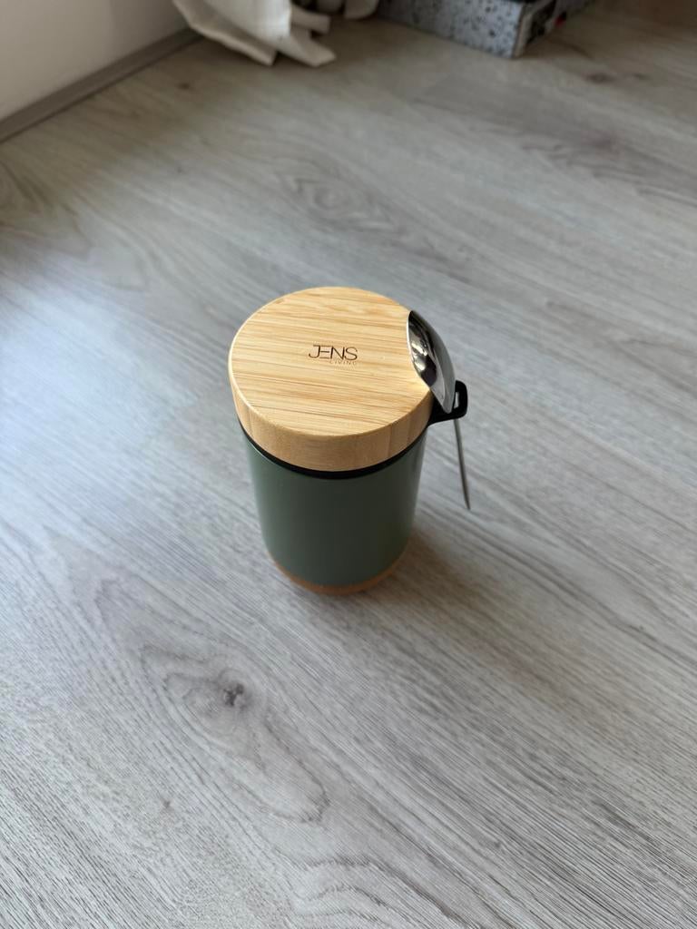 Jens RVS thermos (incl. lepel), Ophalen of Verzenden, Nieuw, Groen, Overige typen