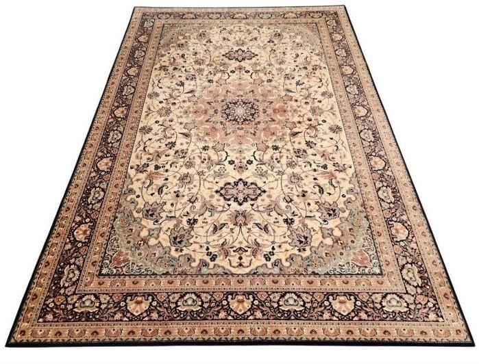 Vintage Perzisch wol vloerkleed Galaxie medallion 200x298cm, Crème, 150 tot 200 cm, Onbekend, 200 cm of meer