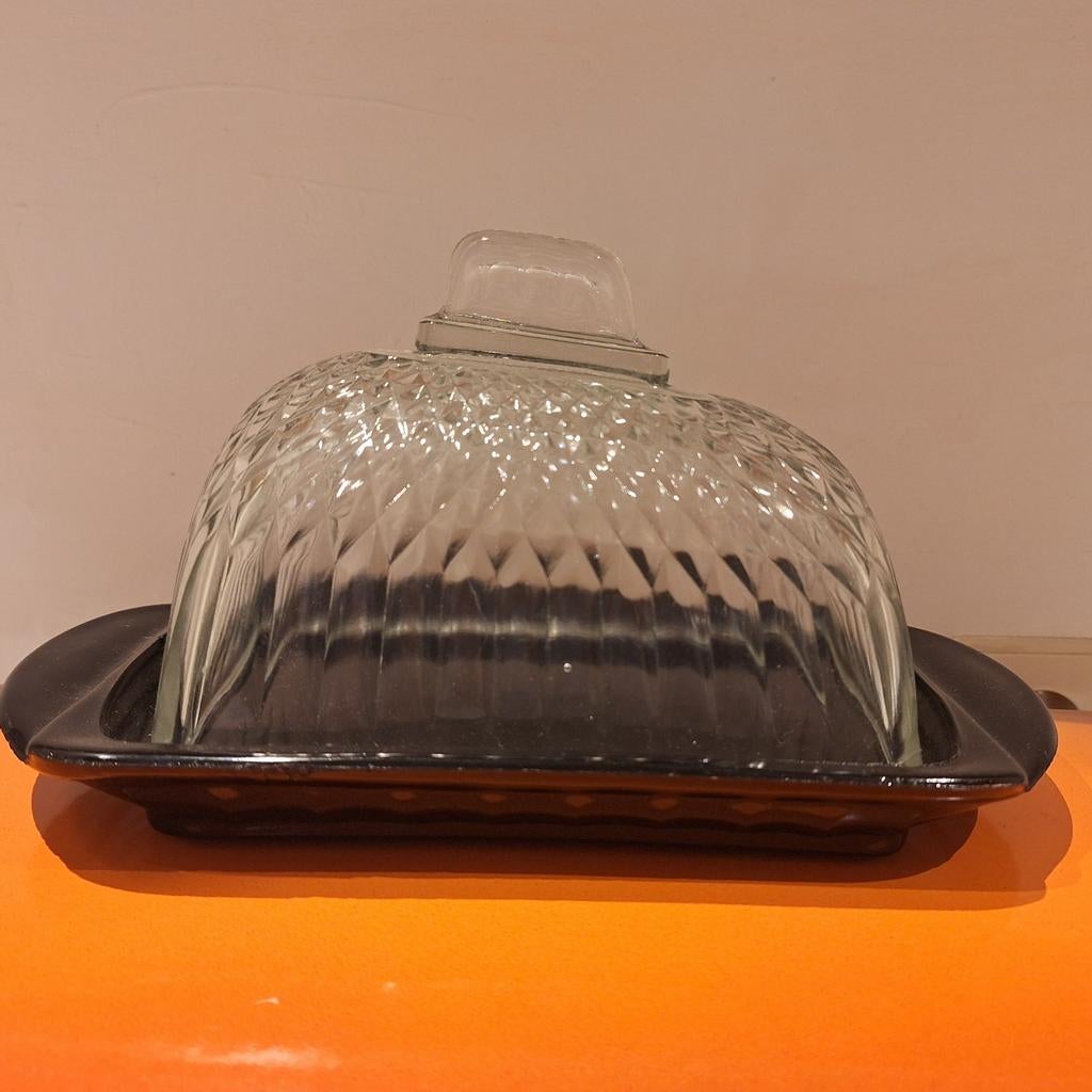 Antieke kaasstolp Leerdam glas persglas, Ophalen